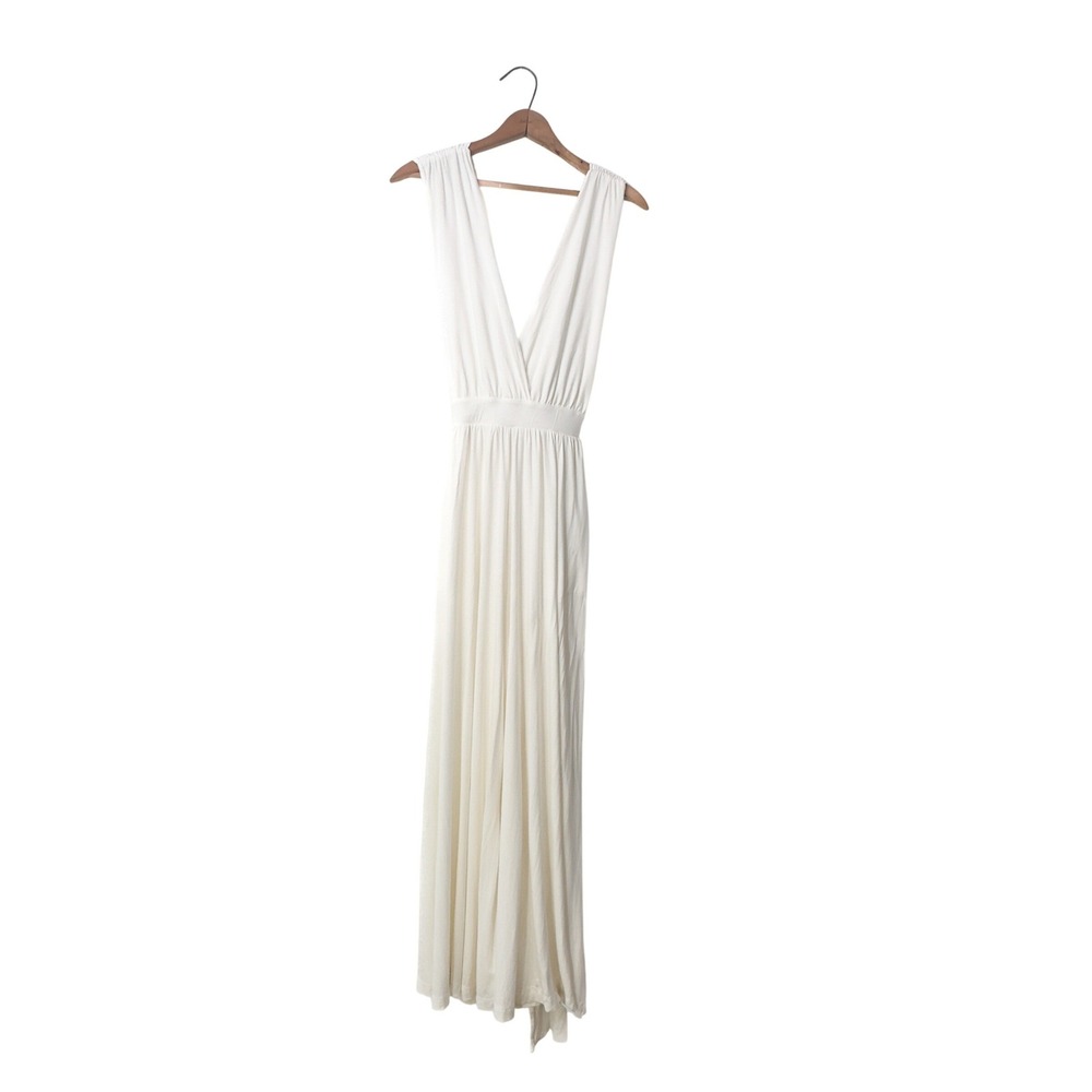 Free People FP Beach Dani Convertible Open-Back One-Piece Jumpsuit — Ivory, M